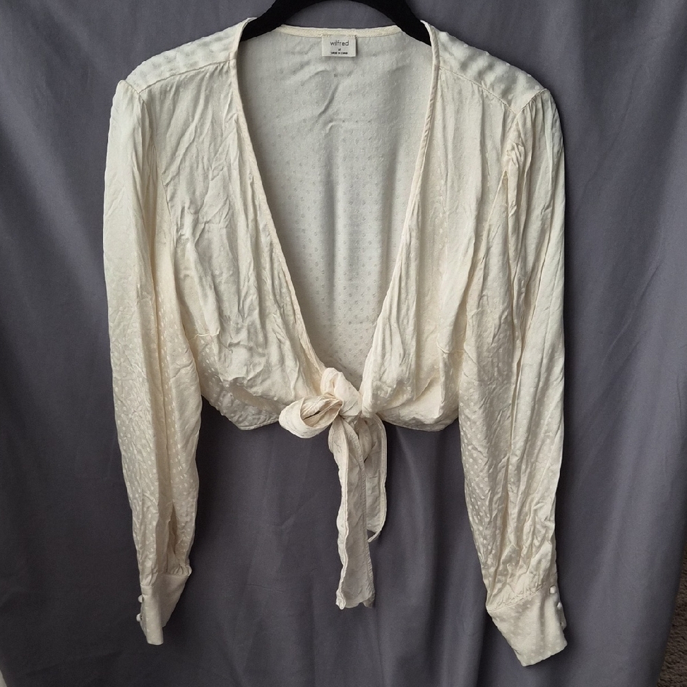 Wilfred Polka Dot Cream Crop Top